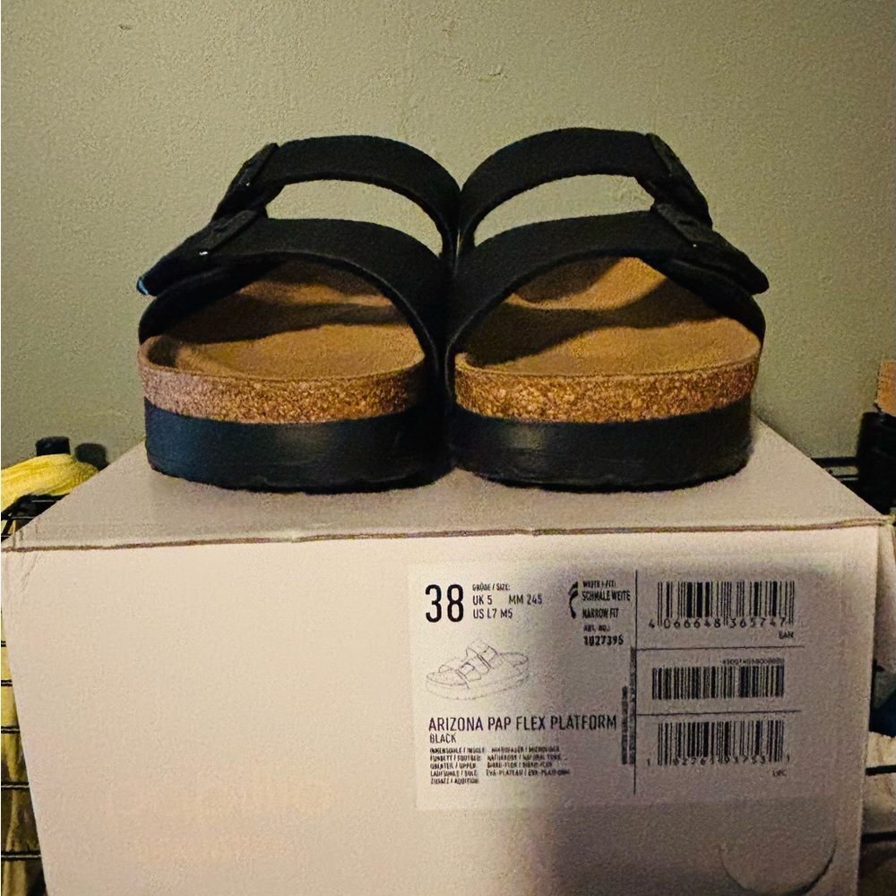 Black Arizona Pap Flex Platform Sandals - Women's   Birkenstocks